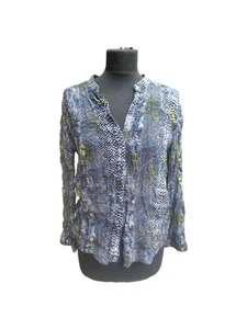 & Other Stories Blouse Shirt 38 M S Snake Print Black Yellow Summer Long Sleeves - Picture 1 of 5