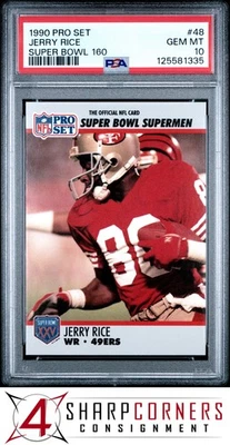 1990 PRO SET SUPER BOWL 160 #48 JERRY RICE 49ERS HOF PSA 10 - Image 1 of 3