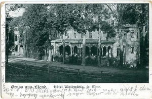 Postal miseria / resina OBERHARZ AM BROCKEN Hotel WALDMÜHLE, calle alrededor de 1908 - Imagen 1 de 1