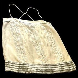VTG 90s Cynthis Steffe 100% Silk Ivory Soft Camisole SZ 2 Lace Spaghetti Straps - Picture 1 of 21