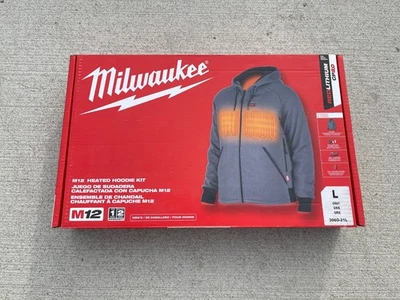 Milwaukee 306G-21L Men’s M12 Gray Heated Hoodie Kit - Size L - NEW - Image 1 of 3