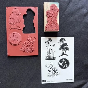 Stampin Up Sagome Serene Legno Gomma Timbri Set Alberi Uccellini Fiori Arte Artigianato - Foto 1 di 1
