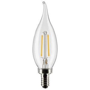 3 Watt CA10 LED - Clear - Candelabra Base - 2700K - 200 Lumens - 120 Volt - 2-Ca - Picture 1 of 7