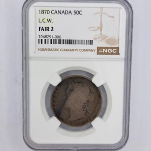 1870 Kanada 50 Cents L.C.W NGC bewertet Münze Stichtag Silber kostenloser Versand #SA35 - Bild 1 von 5