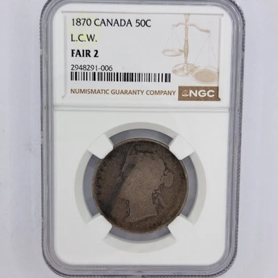1870 Canada 50 Cents L.C.W NGC Graded Coin Key Date Silver Free Shipping #SA35 - Image 1 of 4