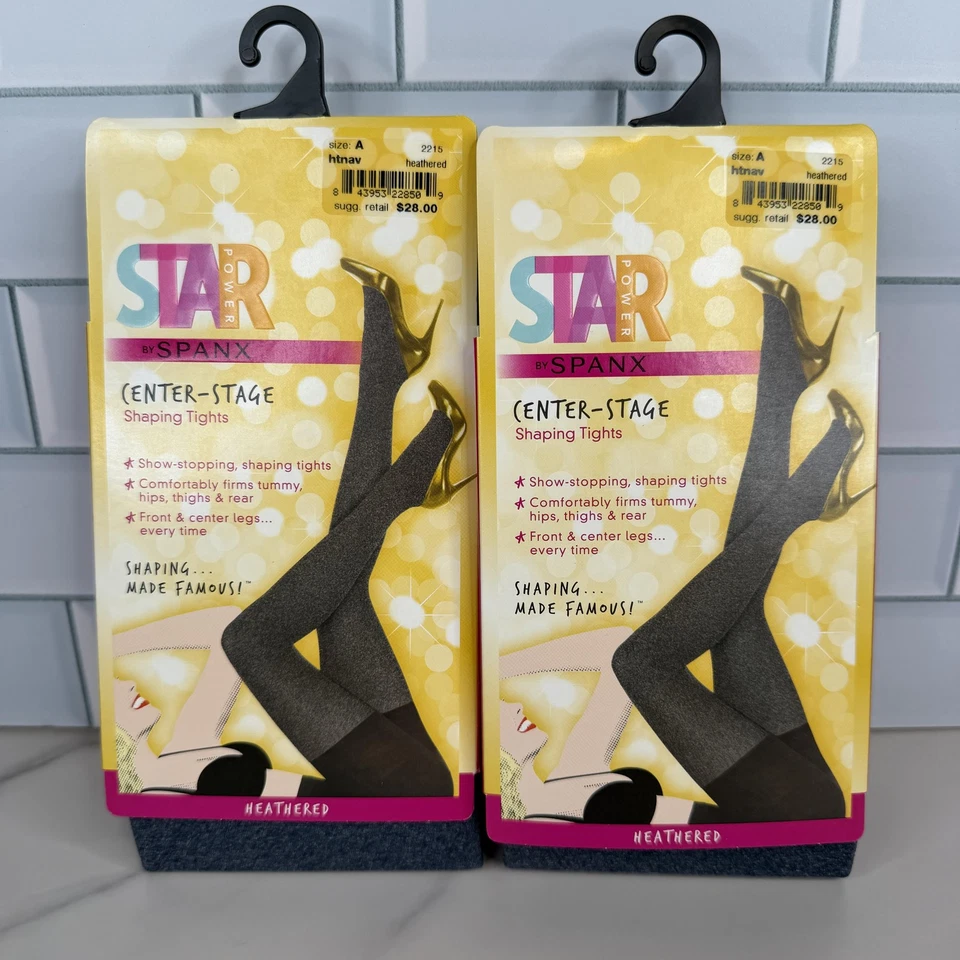 Star Power by Spanx Center-stage Shaping Tights Heathered Navy 2215