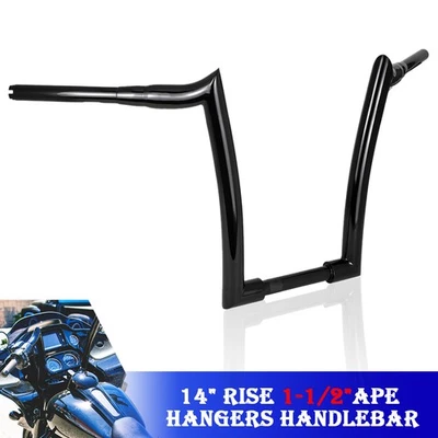 14'' Rise Ape Hanger Handlebar 1-1/2" Fit For Honda Rebel CMX250C - Imagem 1 de 4