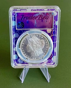 Dólar de plata Morgan 1887 $1 graduación profesional MS66 PL Traderbea núcleo púrpura - Imagen 1 de 2