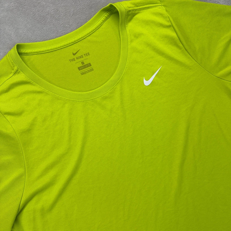 Nike Shirt Women's 1X Dri Fit Legend Crew Tee in Citrus Lime Running Workout Gym - Image 1 of 4