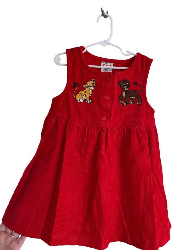 Vestido De Colección Disney Store Simba’s Pride Rey León Rojo Pana Niñas Talla 4/5 Foto 1 de 4