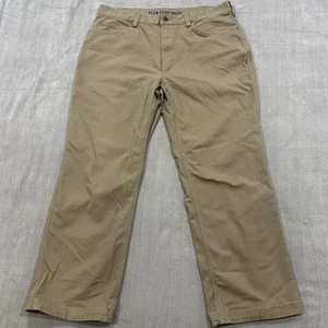 Duluth Trading Flex Fire Hose Pants Men 36x29 Beige Khaki Chino Workwear Stretch - Picture 1 of 11