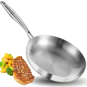 9.5 Inch Tri-Ply Stainless Steel Frying Pan,Skillet,Induction Cooking Pan,Dis... - Picture 1 of 6