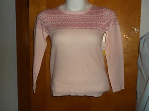 NEW LADY'S FADED GLORY CREW NECK PEACH SERBERT COLOR KNIT PULLOVER SWEATER...#4 - Picture 1 of 3
