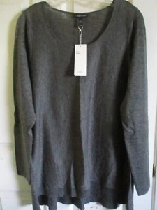 SZ M Eileen Fisher ASH Fine Tencel Alpaca Scoop Neck Top NWT - Picture 1 of 2