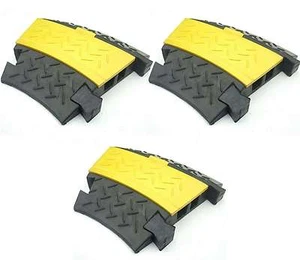 3 x 30° Biegung 2 Kanal Gummibrücke Kabelbrücke Überfahrschutz Bogen Corner Ecke - Picture 1 of 11