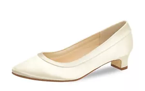 Rainbow Club Brenda Brautschuhe Hochzeit Pumps Satin Gr. 39,5 Ivory / Creme - Bild 1 von 3