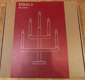 Ikea Strala 56cm 5 arm wooden candelabra Mains electric 305.321.96 NEW - Picture 1 of 8