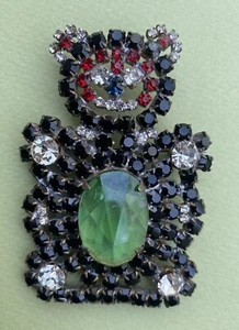 Brosche Gablonzer - gablonzer strass brosche - Schwarzbär - Bär - 5x7,5 cm. - Bild 1 von 3
