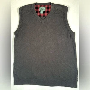 WOOLRICH Men’s Highlands Sweater Vest XL Gray Merino Wool Blend V Neck Classic - Picture 1 of 10