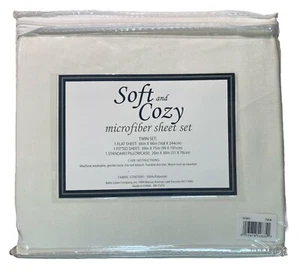 Sobel Westex / Baltic Linen - Soft & Cozy Microfiber Sheet Set - Twin Ivory Neu - Bild 1 von 6