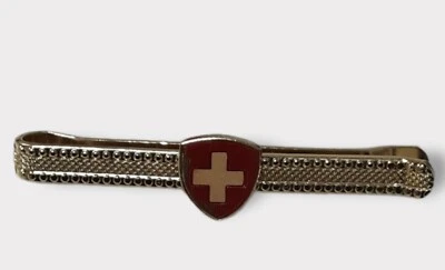 Red Cross Tie Clip gold plated retro.  - Image 1 of 4
