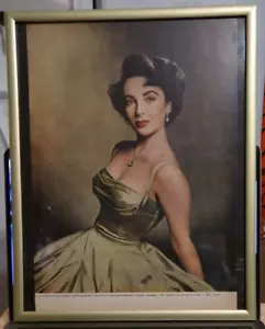 Vintage 1949 Framed Philippe Halsman Print Elizabeth Taylor Portrait Art 11x14 - Picture 1 of 1