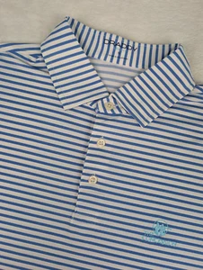 The Concession Draddy Sport Performance Polo Mens Small Blue White Striped - Picture 1 of 10