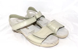 Sandalias Free-Step By Grosby cuero gris crema + correas damas UK4 - Imagen 1 de 8