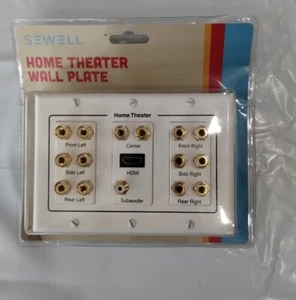 7.1 Home Theater Speaker Wall Plate Banana Binding Post HDMI Port 3Gang - Picture 1 of 2