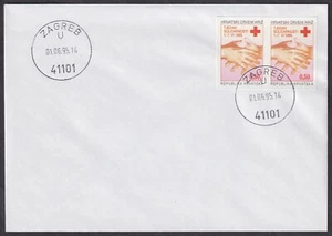 Croatia, 1995-06-01, Red Cross, Solidarity, imperforated pair on FDC - Picture 1 of 1