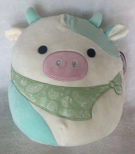 NWT Squishmallows Belana The Cow 12" With Green Bandana Rare! Kellytoy - Picture 1 of 12