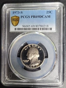 1973-S Washington Quarter PCGS PR69 DCAM - Picture 1 of 3