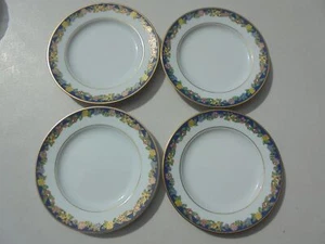 4 Bernardaud Fiorini Bleu Blue Bread Plates 6 5/8" Excellent - Picture 1 of 10