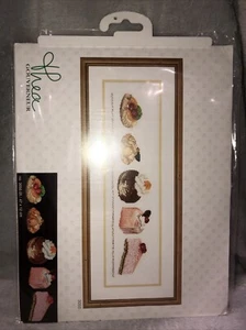 thea gouverneur cross stitch kit 3050 Cake assortment Aida 18 Count BLACK - Picture 1 of 3