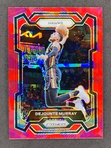 2023-24 Panini Prizm DEJOUNTE MURRAY Red Cracked Ice #112 Atlanta Hawks - Picture 1 of 2