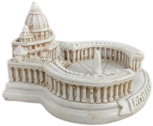 small Model Statue Rome Miniature St. Peter's Square&Basilica Italy Italian - Picture 1 of 2