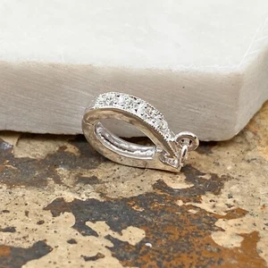 Sterling Silver Clasp Enhancer Bail Pave Sparkle CZ Stones Design NEW Fits 5MM - Picture 1 of 7