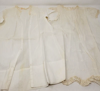 Vtg Antique Lord & Taylor Handmade Embroidered Newborn Baby Dress Coat Set Italy - Image 1 of 4