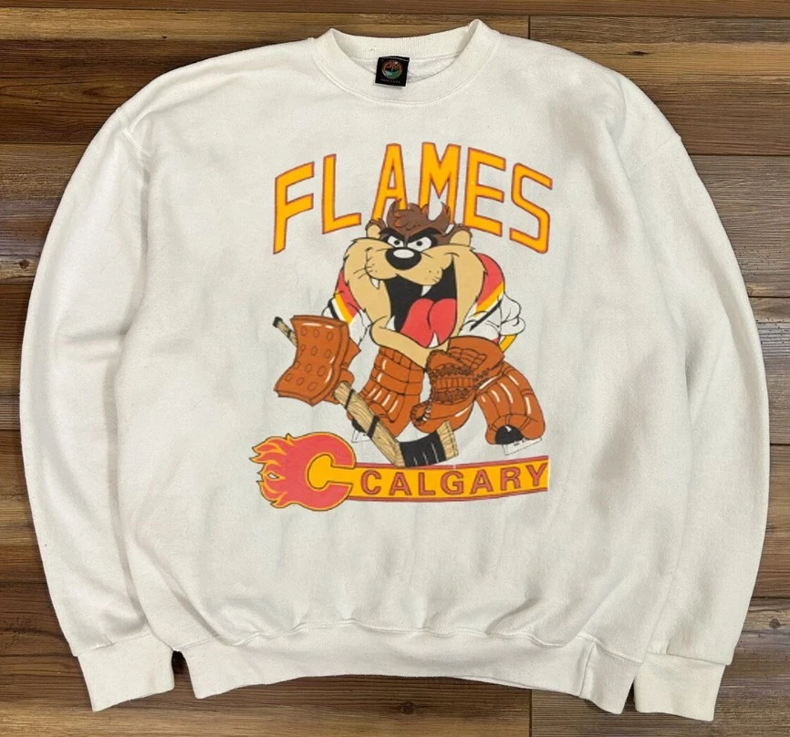 Vintage NHL Calgary Flames Taz Looney Tunes crewneck sweatshirt VK06480 - Image 1 of 1