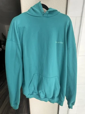 Balenciaga 男女通用 BB 超大连帽衫绿松石尺寸 XL — 第 1/4 张图片