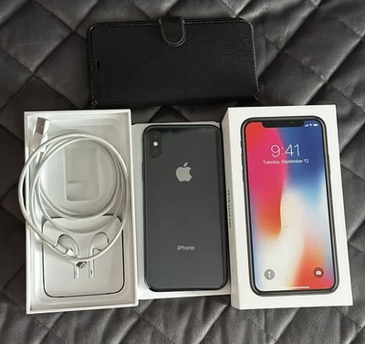 Apple iPhone X Unlocked 64GB Space Grey - Boxed with extras fully working VGC - Image 1 of 4