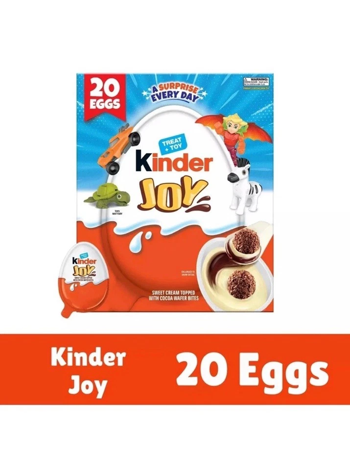 Huevos sorpresa de chocolate blanco Kinder Joy Everyday 0,7 oz (paquete de 20) Foto 1 de 3