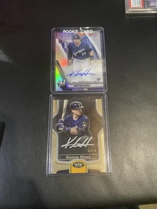 2019 Bowman Best Keston Hiura Rookie Refractor Auto Gold /10 Lot X2 Brewers RC - Picture 1 of 2