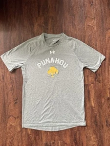 Punahou School Hawaii Gray T-Shirt [Youth Small] Dryfit Unisex Umbro Hala Tree - Picture 1 of 6