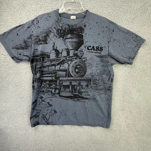 Camisa De Colección Cass Scenic Railroad Para Hombres Tren Grande Locomotora Azul AOP Doble Cara - Imagen 1 de 14