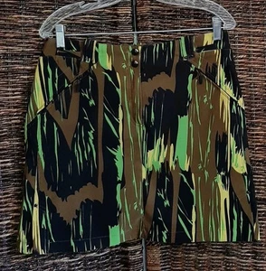 Jamie Sadock Golf Skort Women's 8 Black Brown Neon Green Skirt With Bike Shorts - Picture 1 of 9