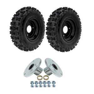 2pc 410-6 4.10-6 Wheel Tire Rim + 3 Stud Axle Hub for Mower ATV Go kart Quad - Picture 1 of 6