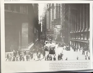 Buchausschnitt Foto New York Broad St Wall Street 1930’s - Bild 1 von 1