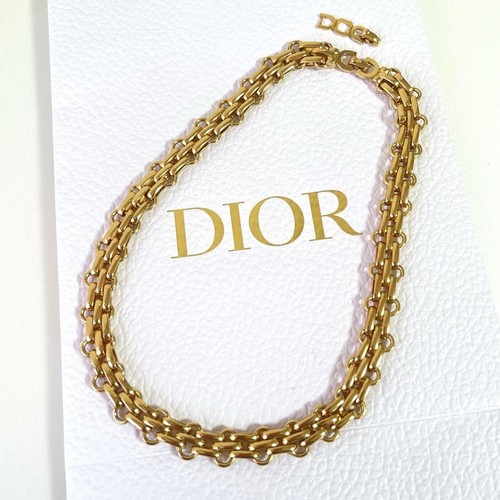 Collana girocollo Dior Christian Dior catena tono oro vintage 42 44 cm