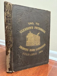 GLEASON'S PICTORIAL DRAWING ROOM COMPANION Vol. VII JULY-DEC. 1854 ANTIQUE - Imagen 1 de 19